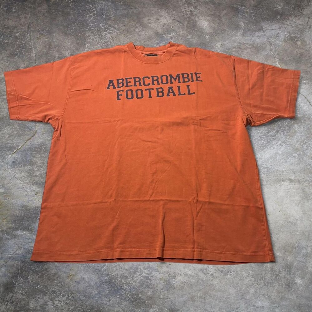 Vintage Abercrombie & Fitch Football T-Shirt Men’s XL Orange Y2K